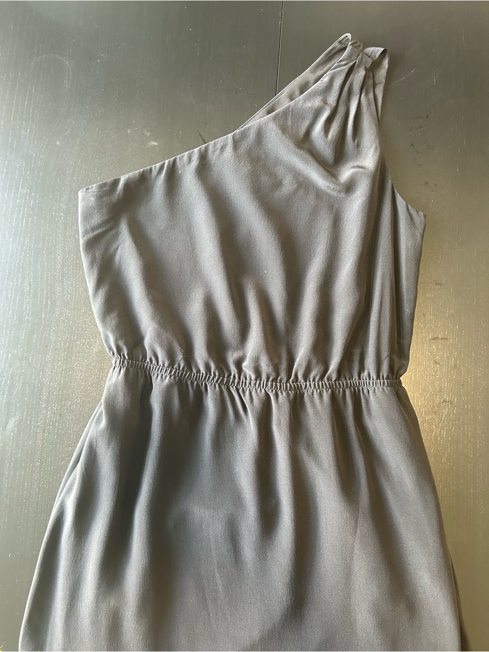 Club Monaco SILK Black One-Shoulder Maxi Dress with Side Slits - 90s Minimalism - Picture 10 of 14